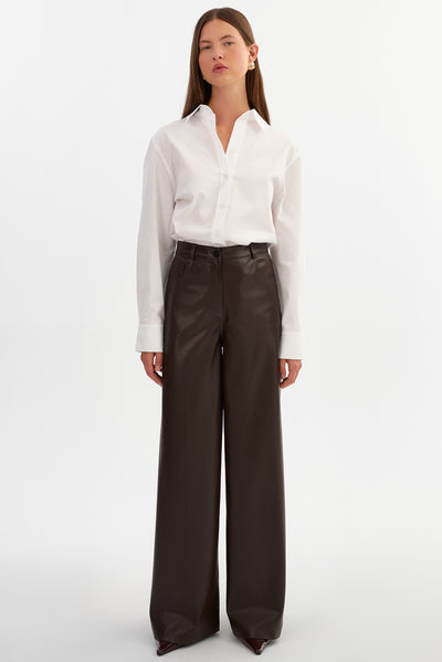 BREEN | Wide Leg Faux Leather Pants