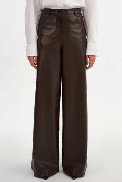 BREEN | Wide Leg Faux Leather Pants