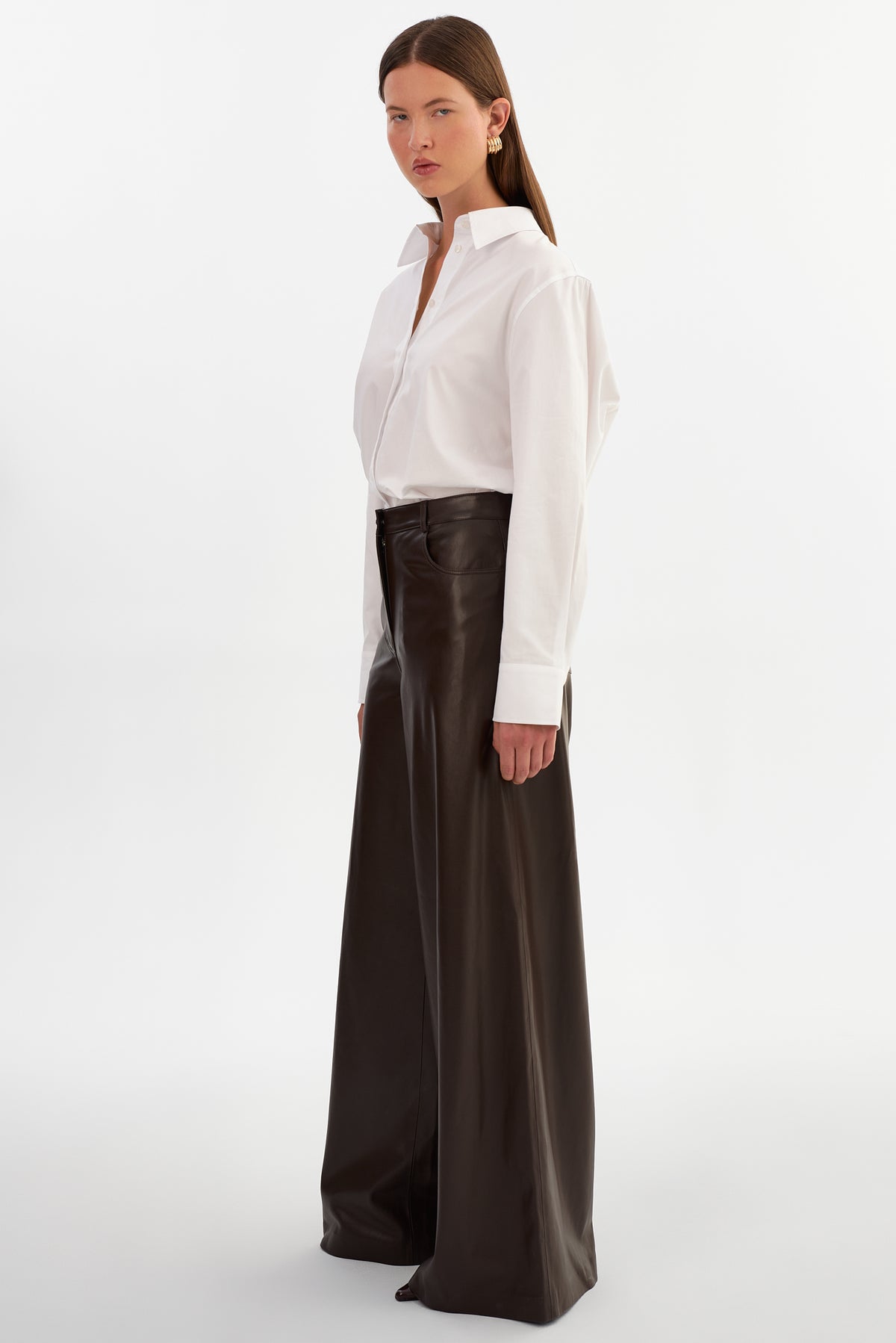 BREEN | Wide Leg Faux Leather Pants