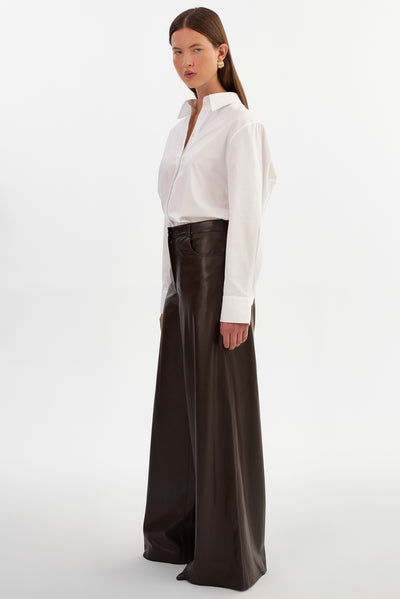 BREEN | Wide Leg Faux Leather Pants