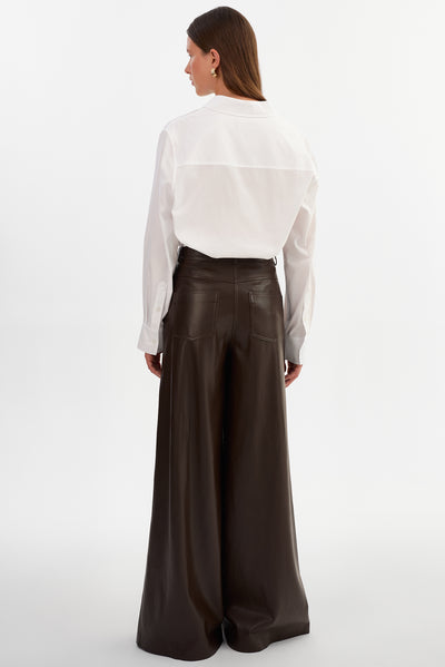 BREEN | Wide Leg Faux Leather Pants