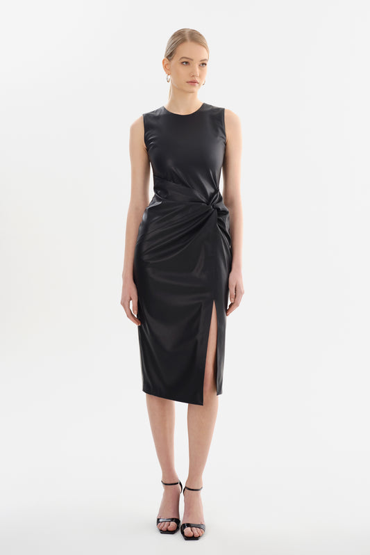 BRETT | Faux Leather Dress