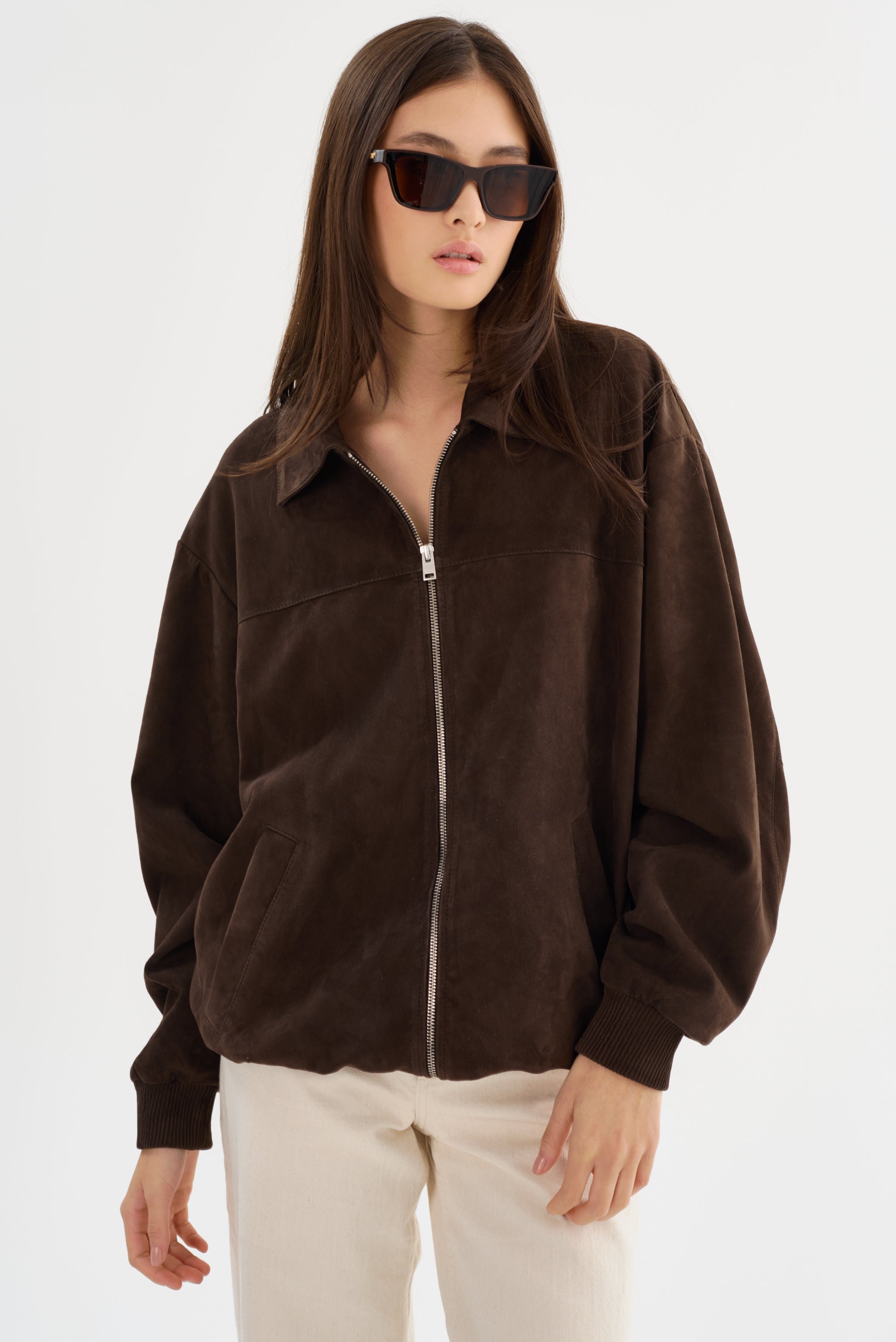 CADEN | Blouson bombardier oversize en daim