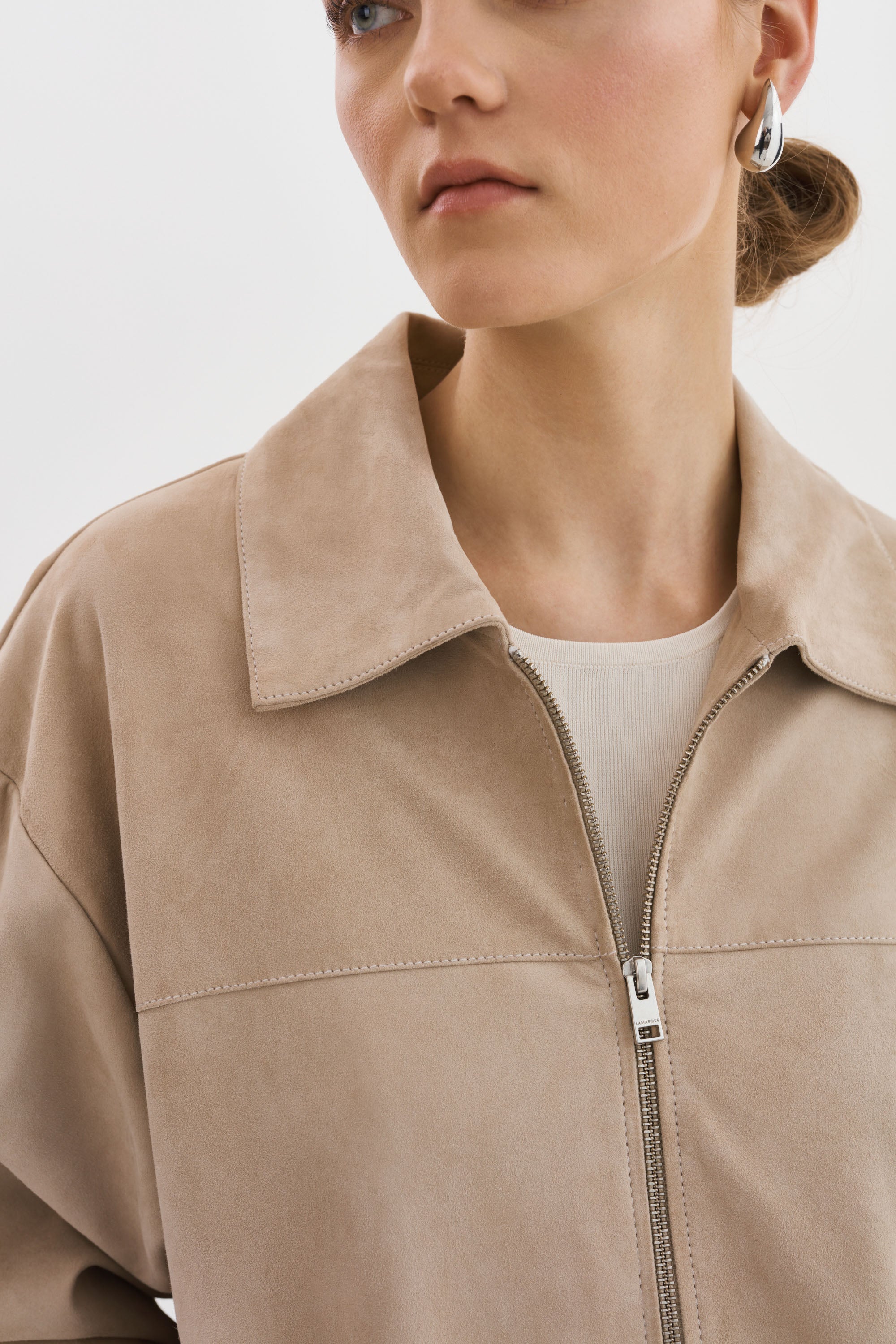 CADEN | Blouson bombardier oversize en daim