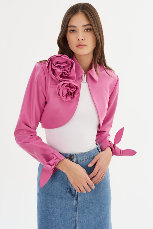 CALISTA | Appliqué Leather Bolero