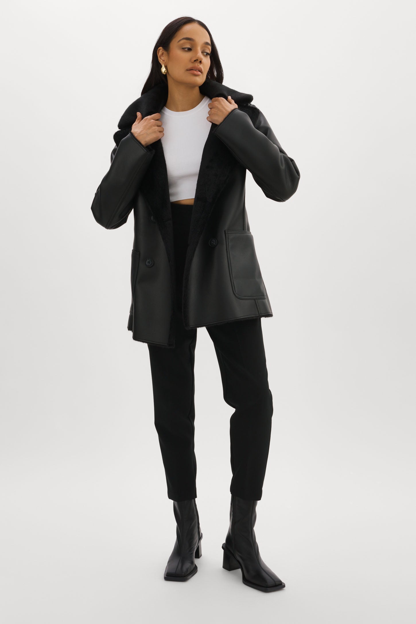 CAMILLE | Faux Shearling Reversible Coat – LAMARQUE