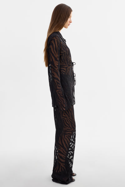 CAMINE | Sheer Zebra Blouse