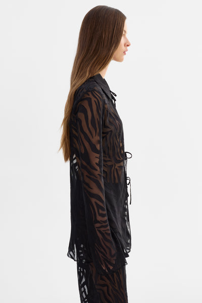 CAMINE | Sheer Zebra Blouse