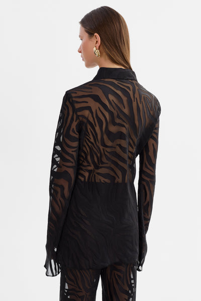 CAMINE | Sheer Zebra Blouse