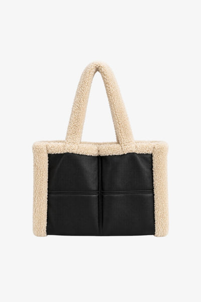CARYS | Sherpa Faux Leather Tote Bag