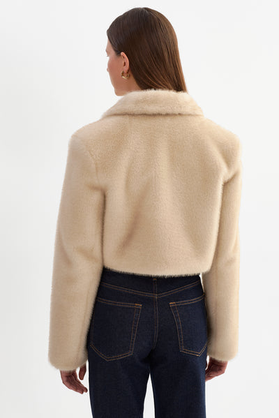 CARLIE | Faux Fur Cropped Blazer