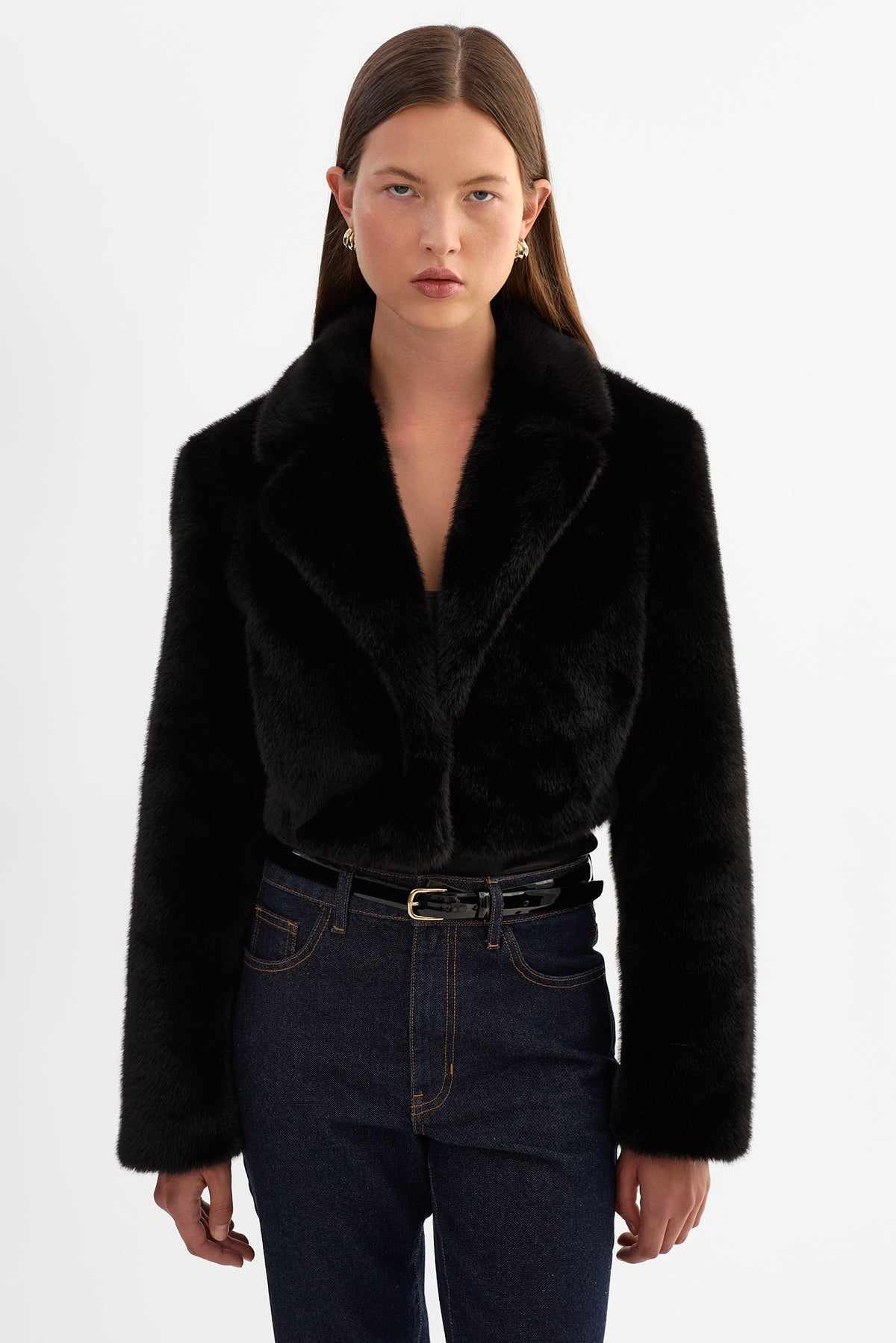 CARLIE | Faux Fur Cropped Blazer