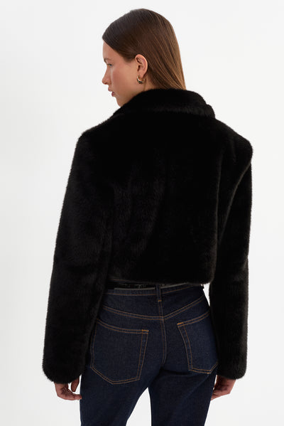 CARLIE | Faux Fur Cropped Blazer