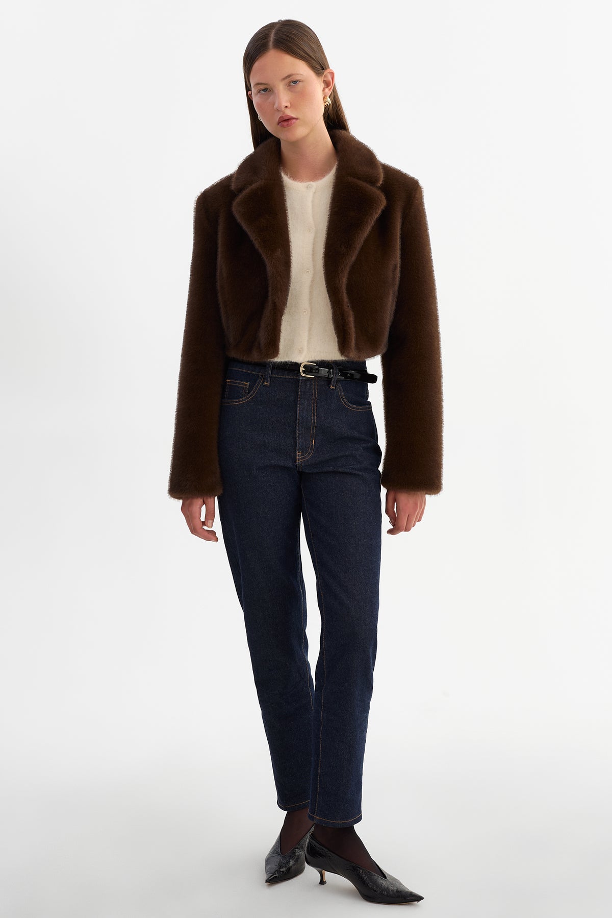 CARLIE | Faux Fur Cropped Blazer