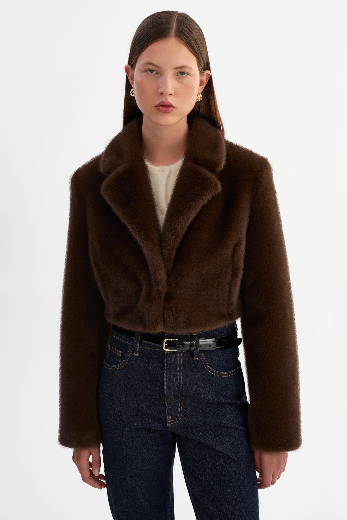 CARLIE | Faux Fur Cropped Blazer