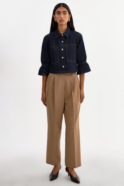 CAROLINA D | Ruffle Sleeve Denim Jacket