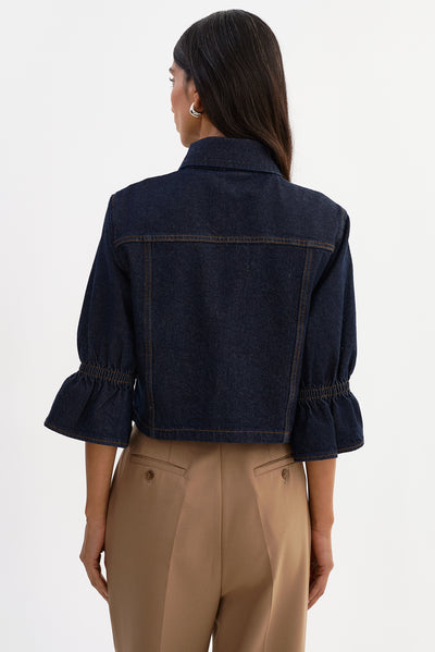 CAROLINA D | Ruffle Sleeve Denim Jacket