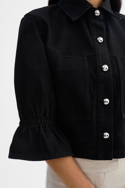 CAROLINA D | Ruffle Sleeve Denim Jacket