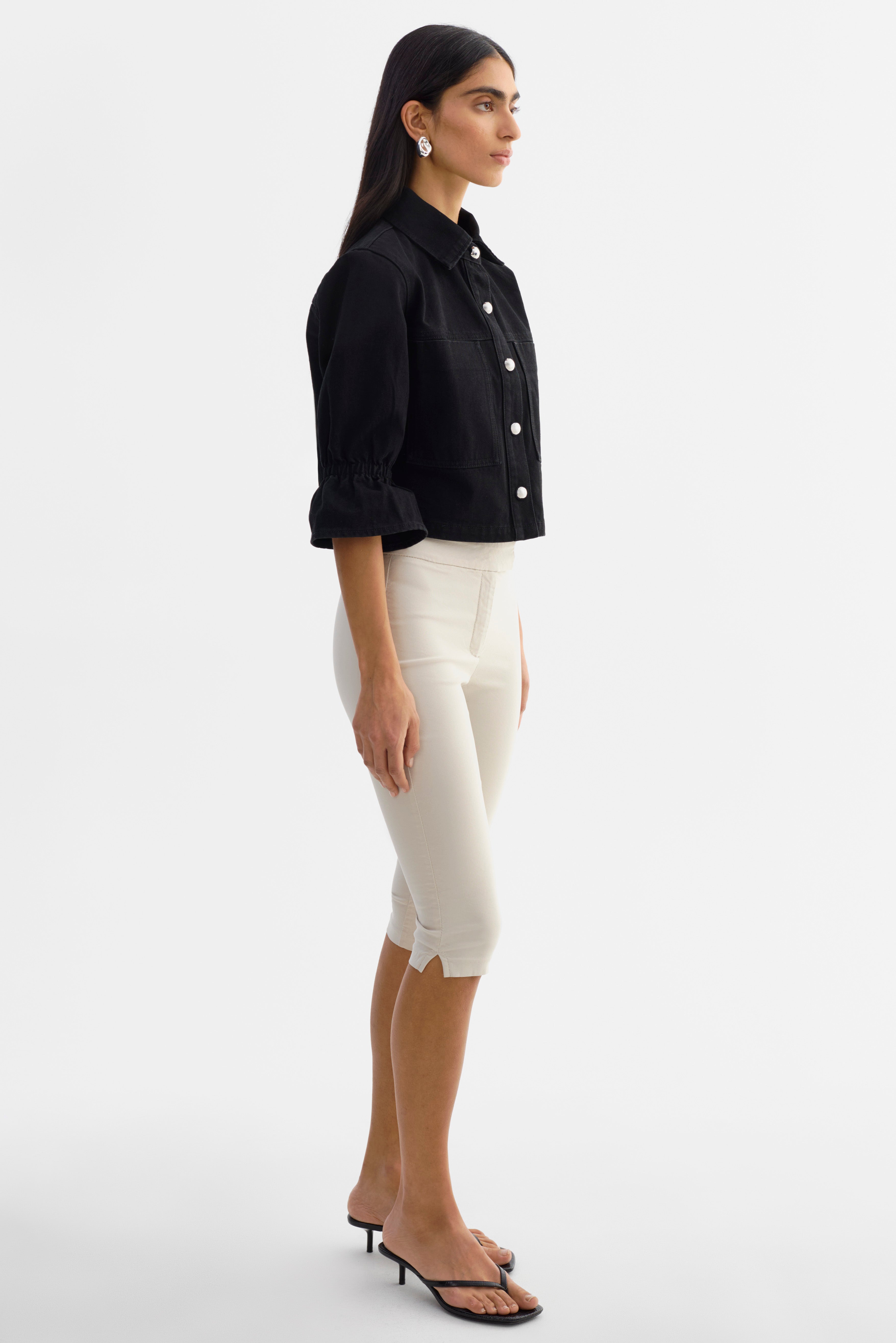 CAROLINA D | Veste en jean à manches à volants