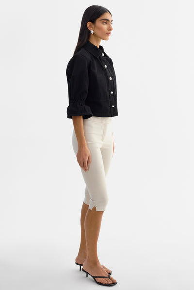 CAROLINA D | Ruffle Sleeve Denim Jacket