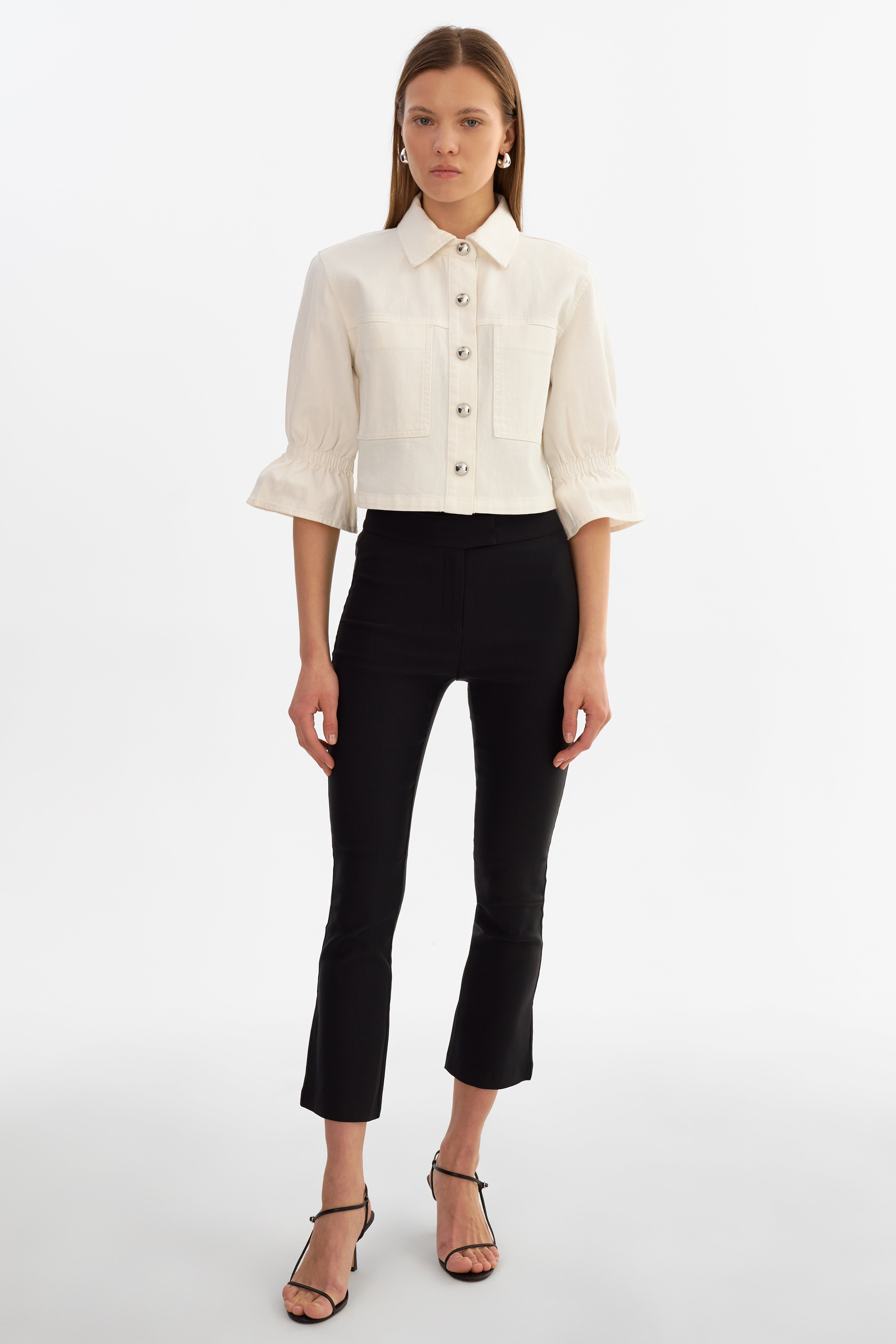 CAROLINA D | Veste en jean à manches à volants