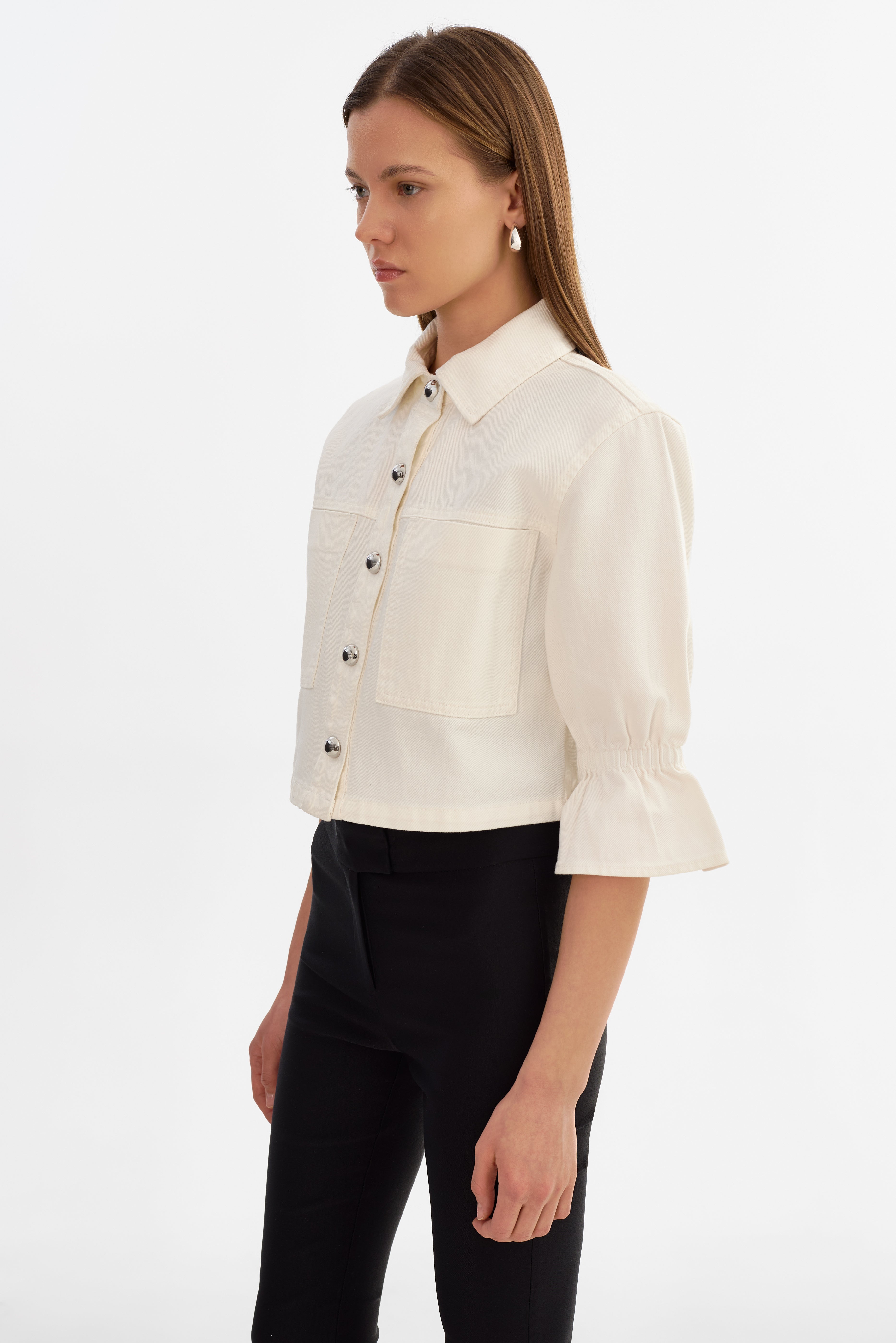 CAROLINA D | Veste en jean à manches à volants