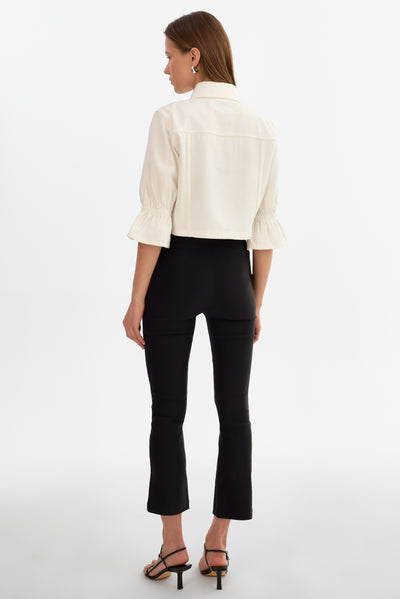 CAROLINA D | Ruffle Sleeve Denim Jacket