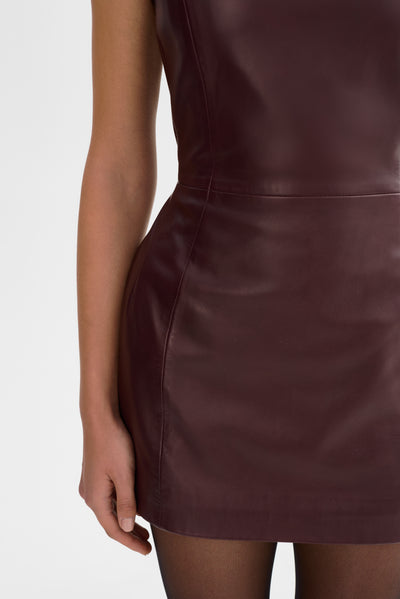CASSANDRA | Leather Hourglass Mini Dress
