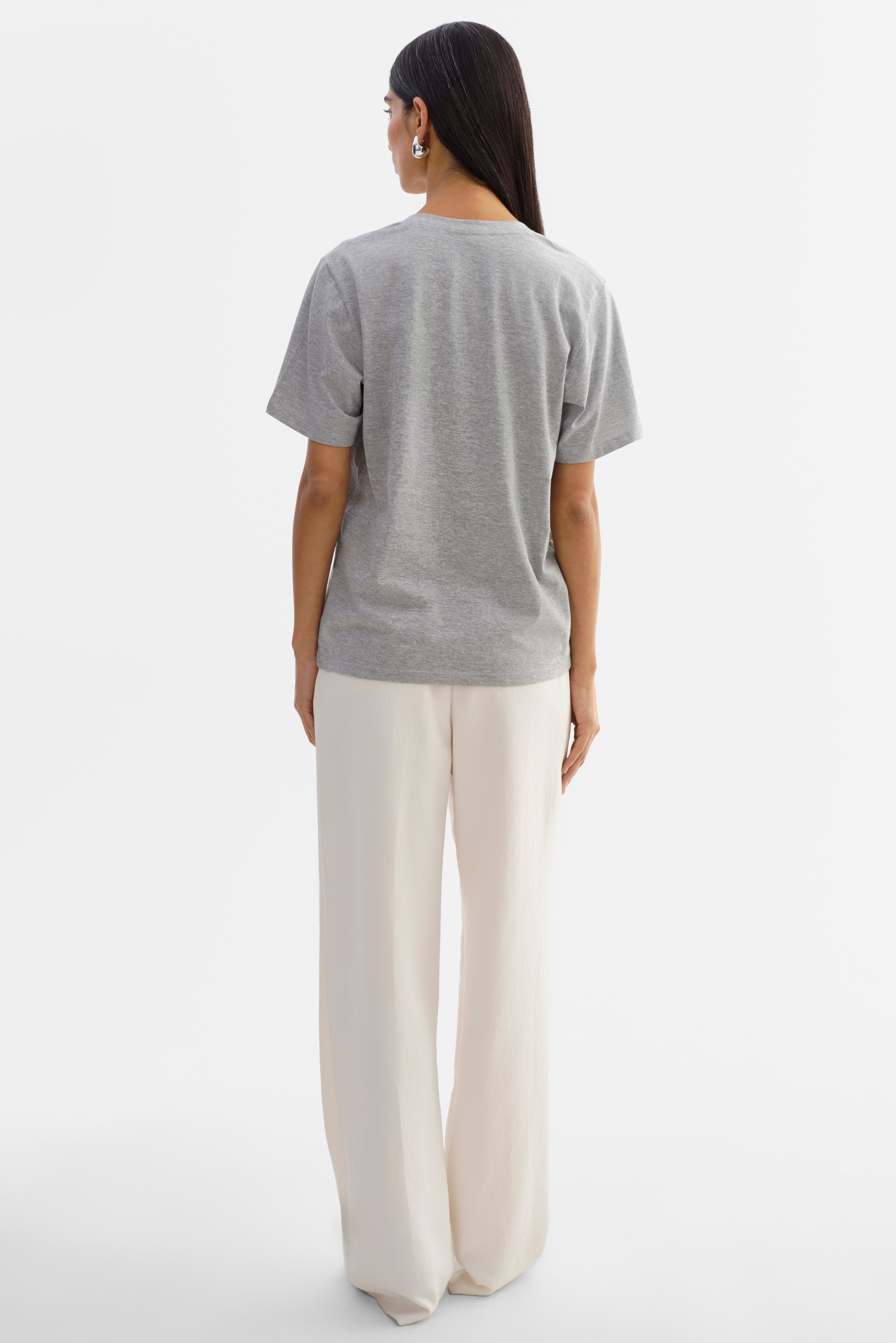 CECILIA T-shirt décolleté plongeant gris