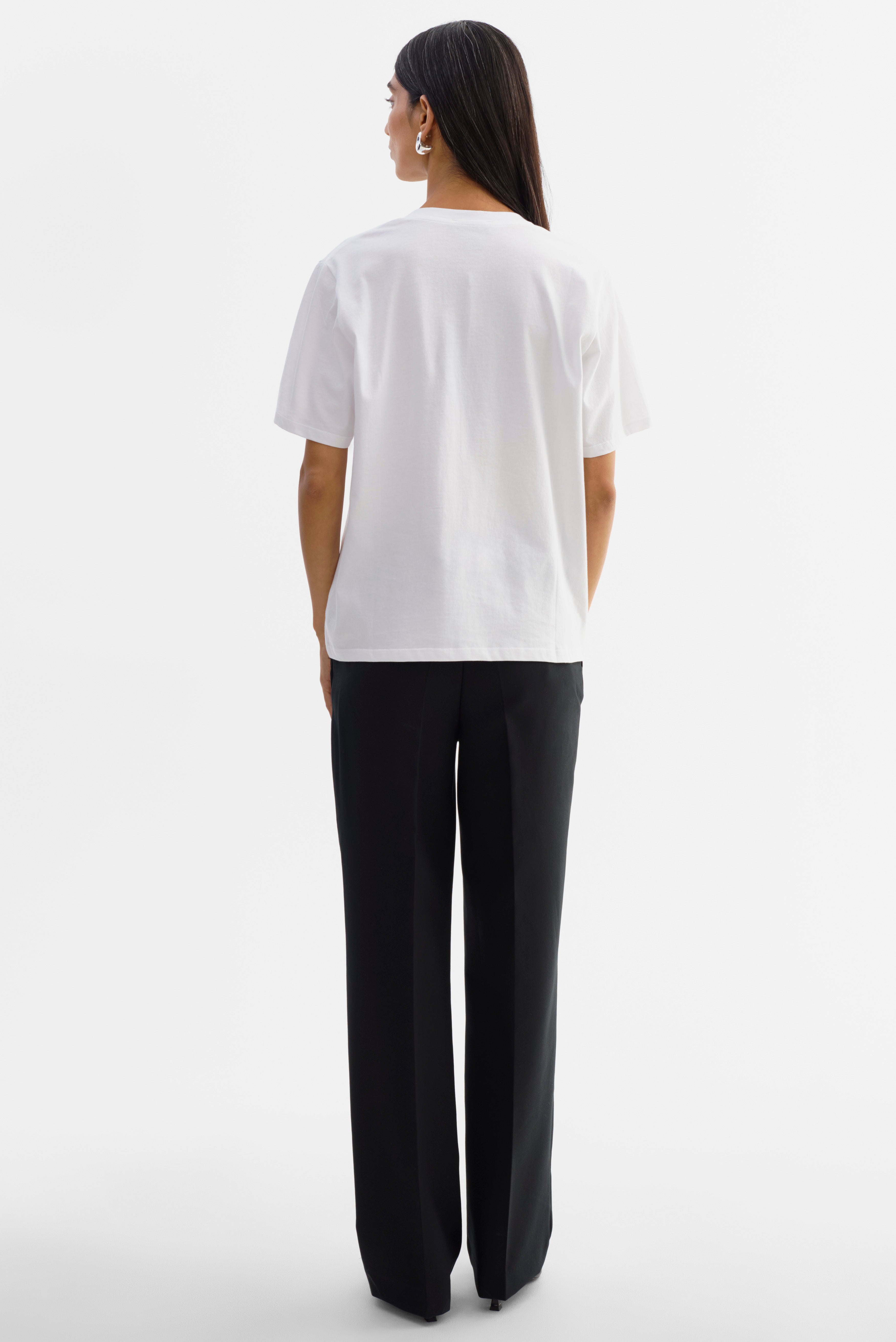 CECILIA T-shirt décolleté plongeant blanc