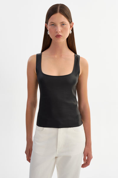 CESIA | Stretch Leather Tank Top