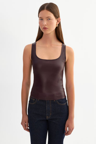 CESIA | Stretch Leather Tank Top