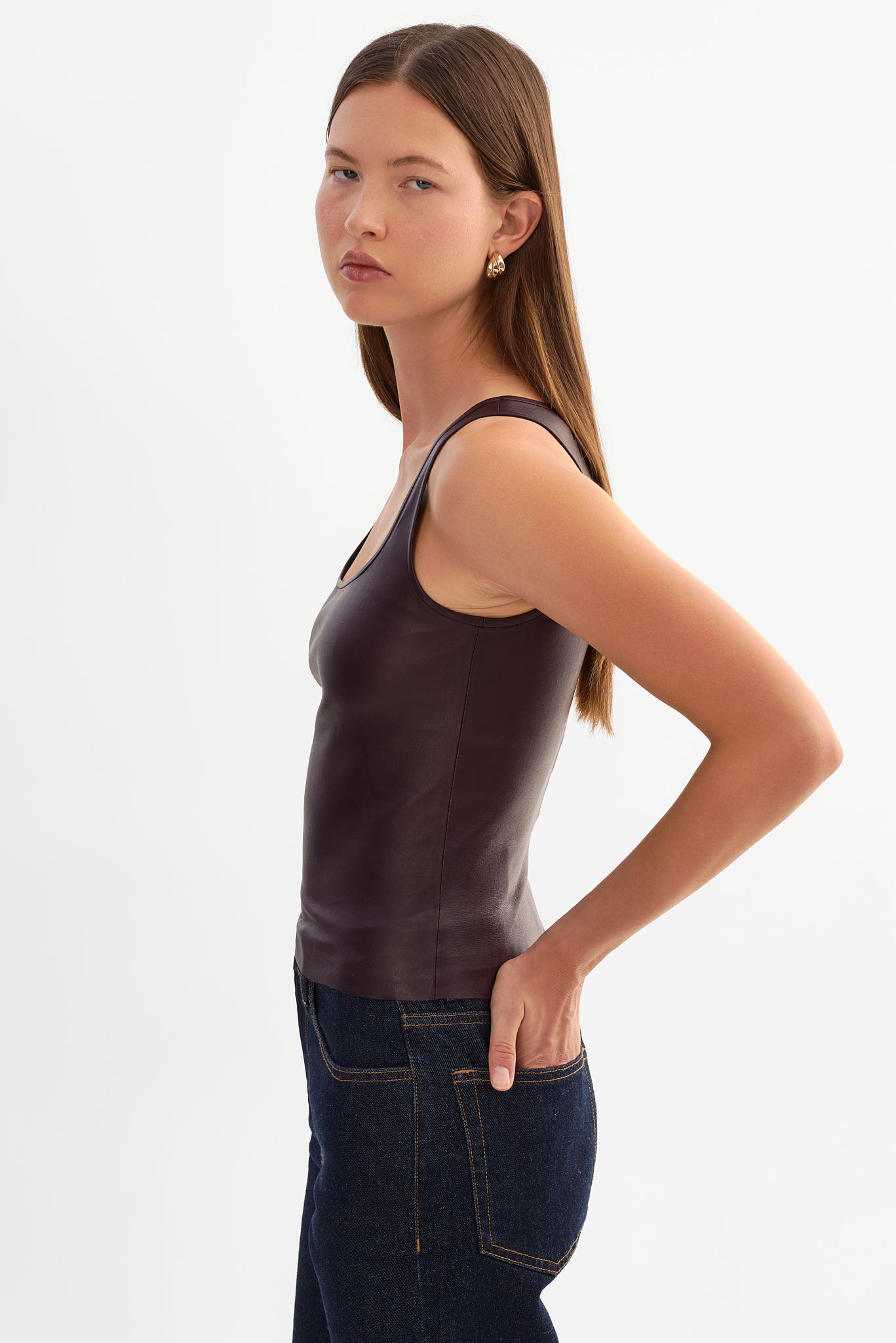 CESIA | Stretch Leather Tank Top