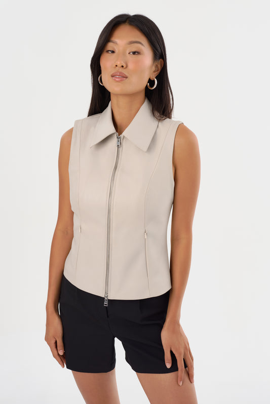 CHARLIE | Leather Minimal Vest