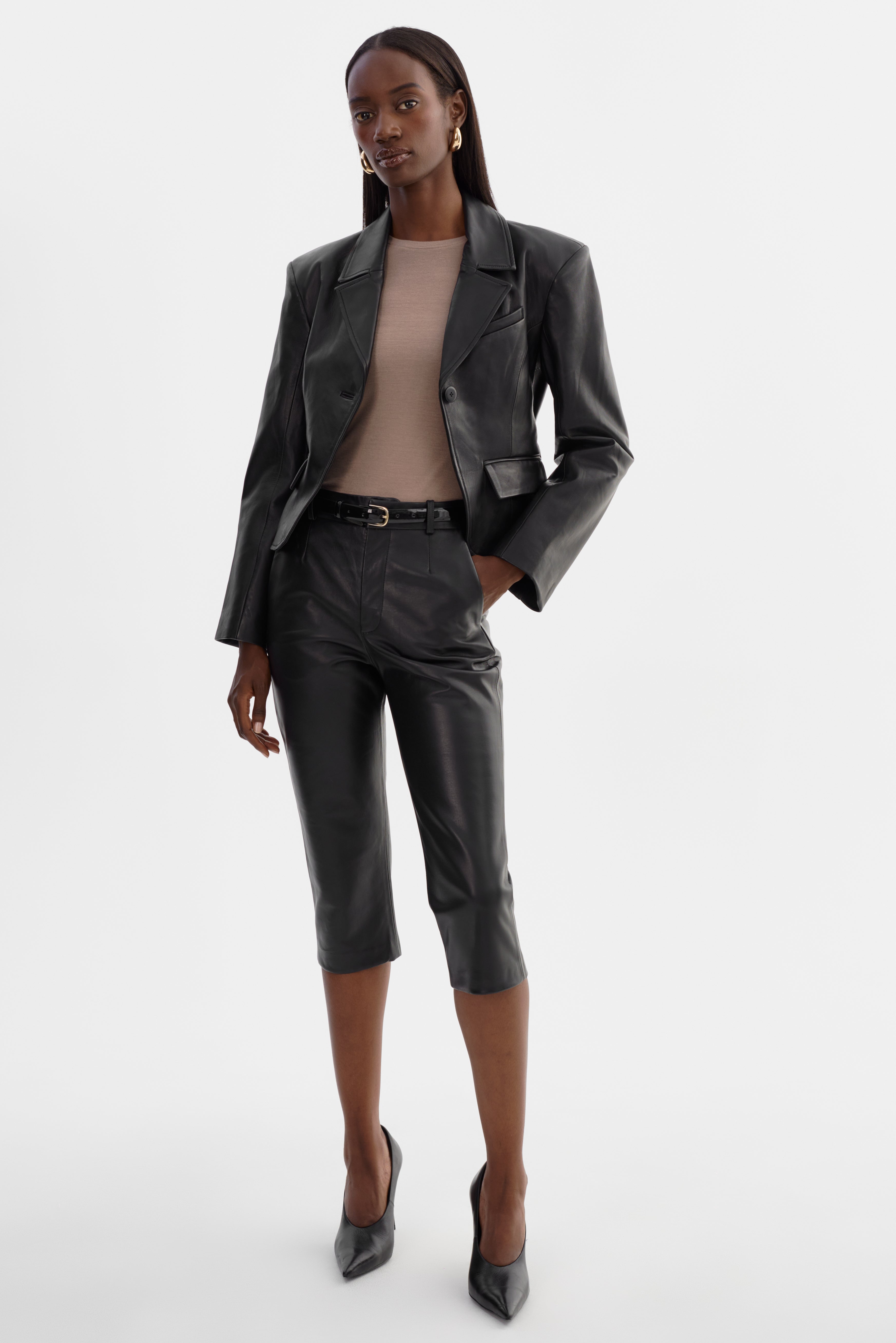 CHIARA | Leather Capri Pants