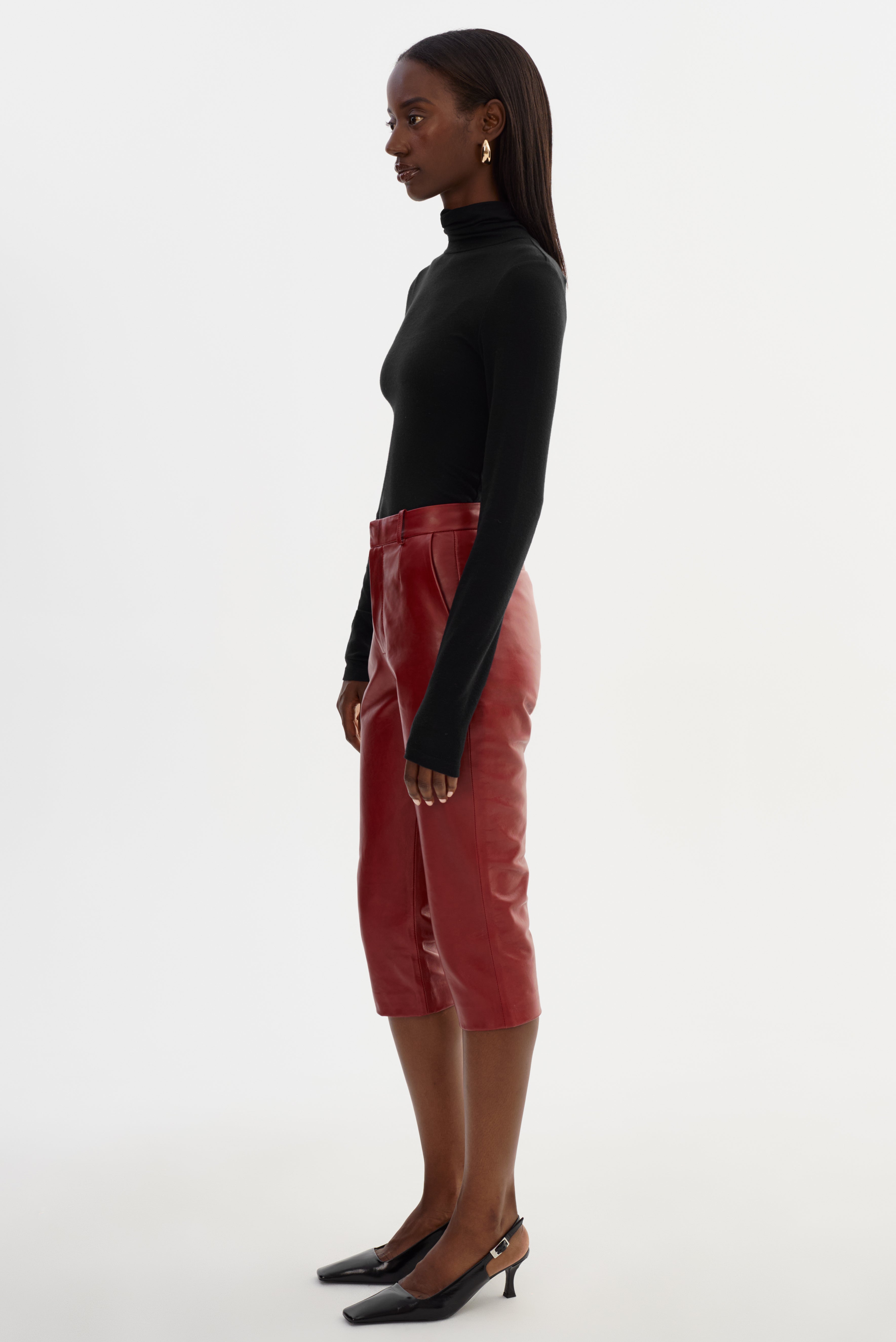 CHIARA | Leather Capri Pants