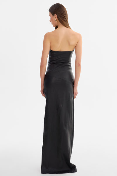 CHRISELLE | Strapless Leather Dress