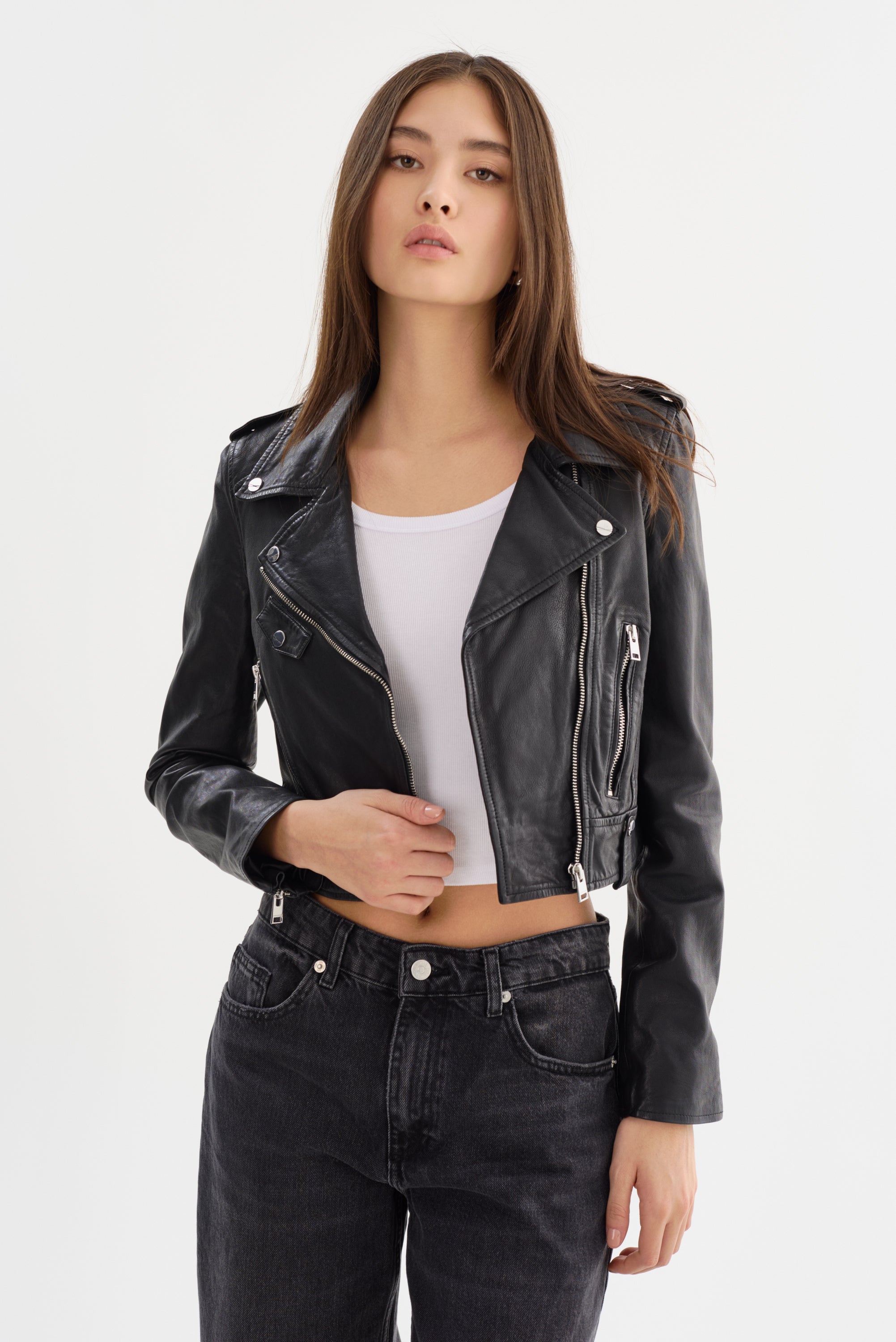 CIARA | Veste motard courte en cuir