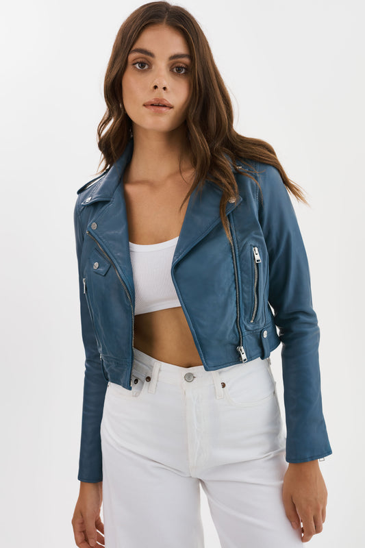 CIARA | Veste motard courte en cuir