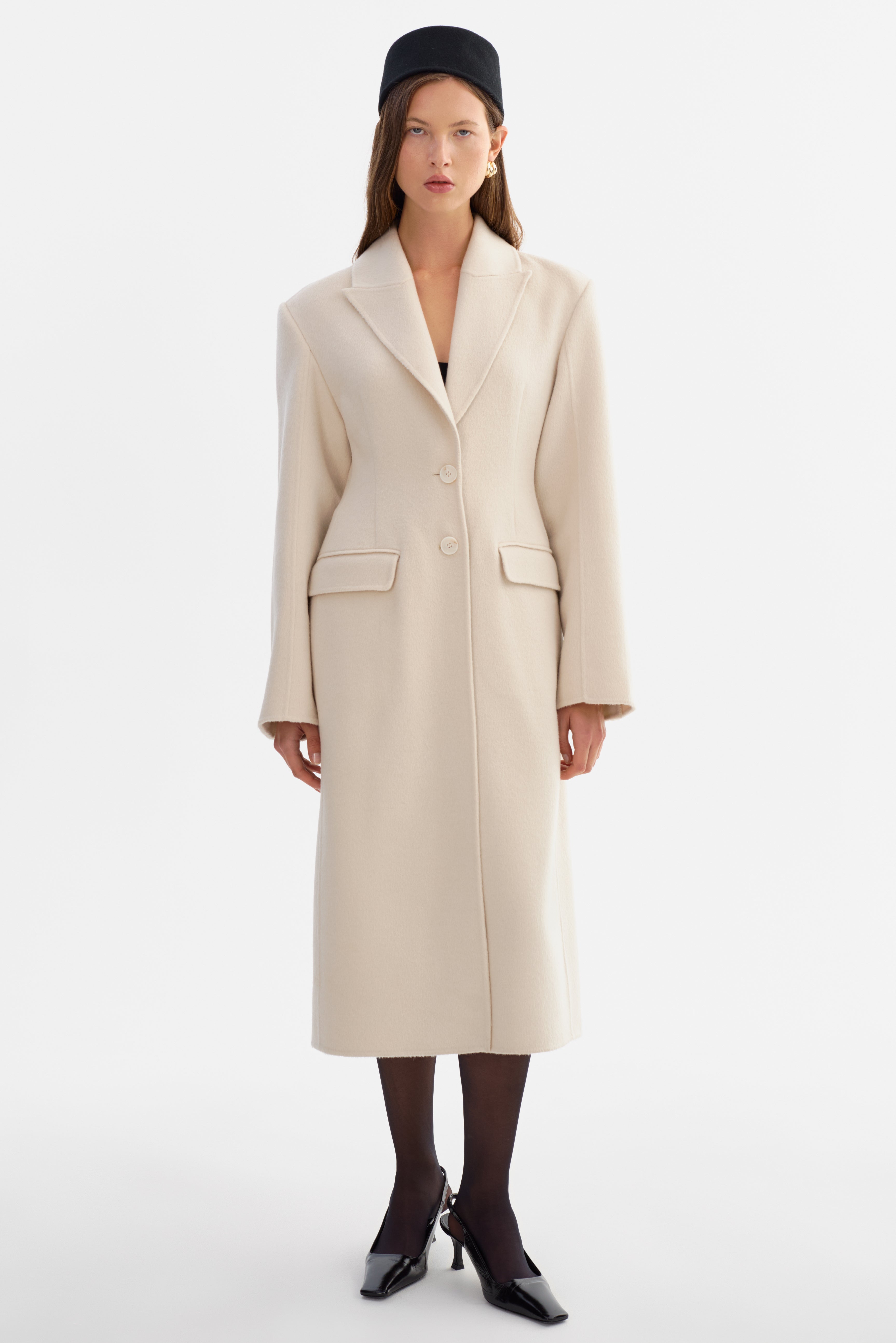 CYNDA | Manteau en laine à coupe sablier