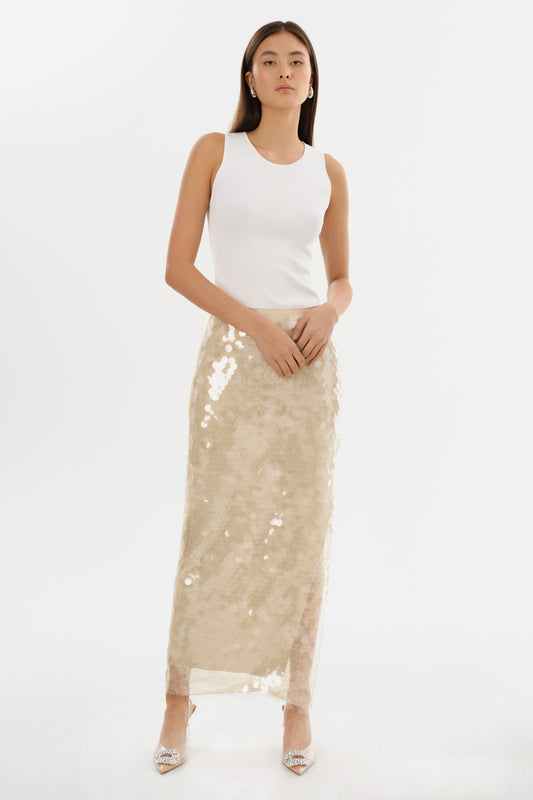 CLARA | Sequin Midi Skirt