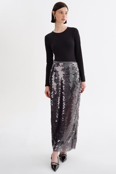CLARA | Sequin Midi Skirt