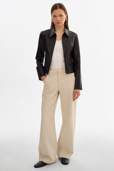 CLARIE | Reversible Leather Jacket