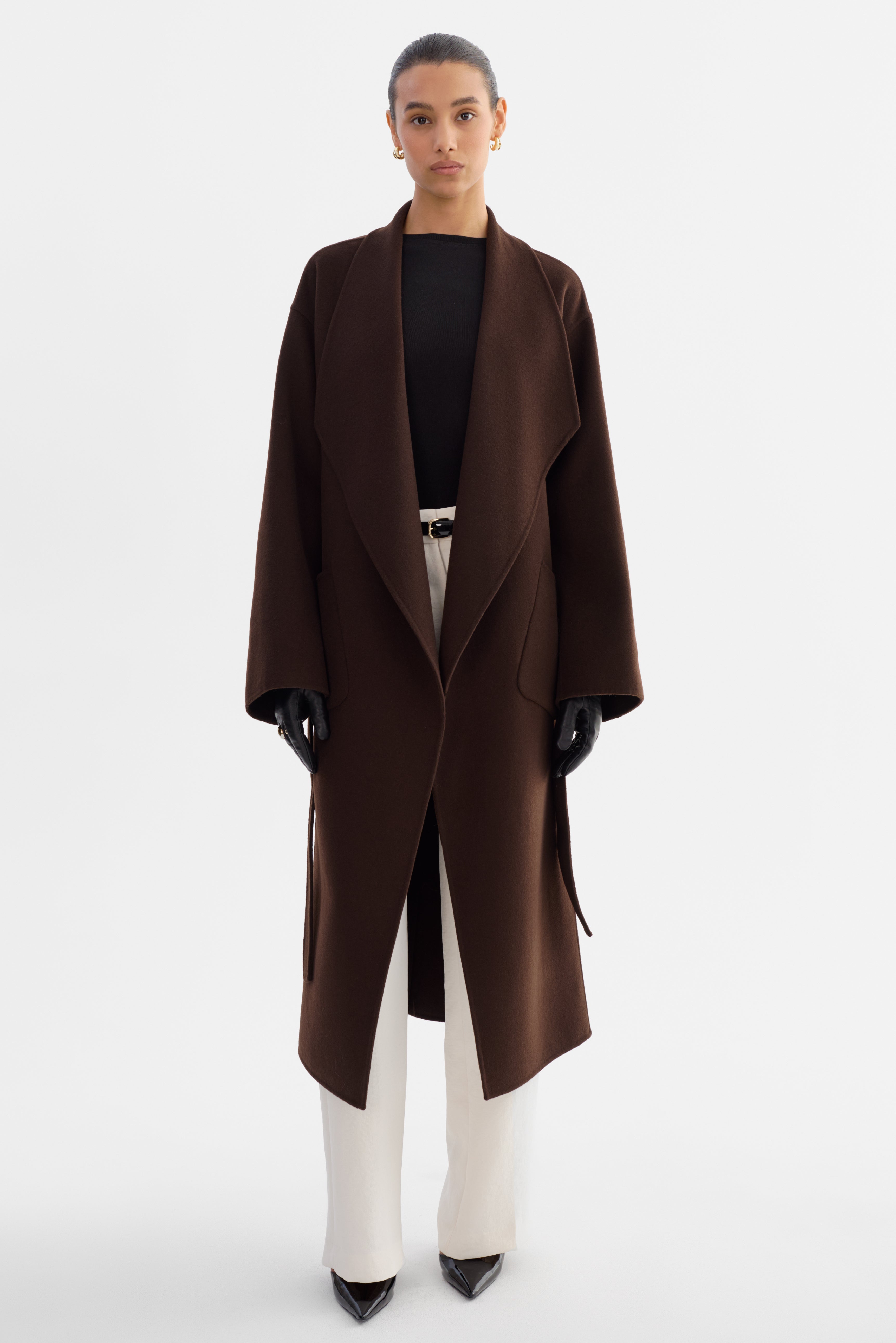 COREEN | Manteau long en laine ceinturé
