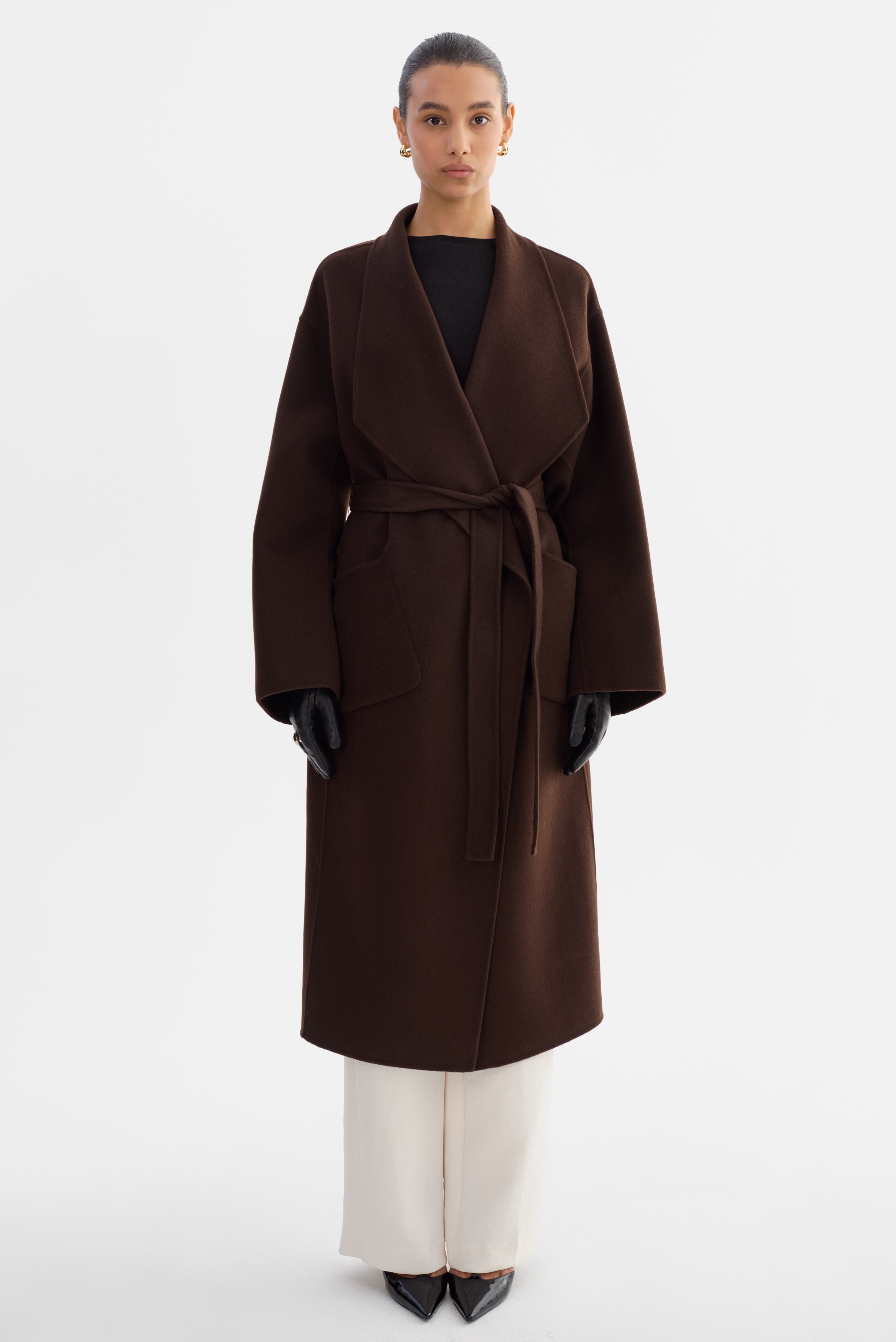 COREEN | Manteau long en laine ceinturé