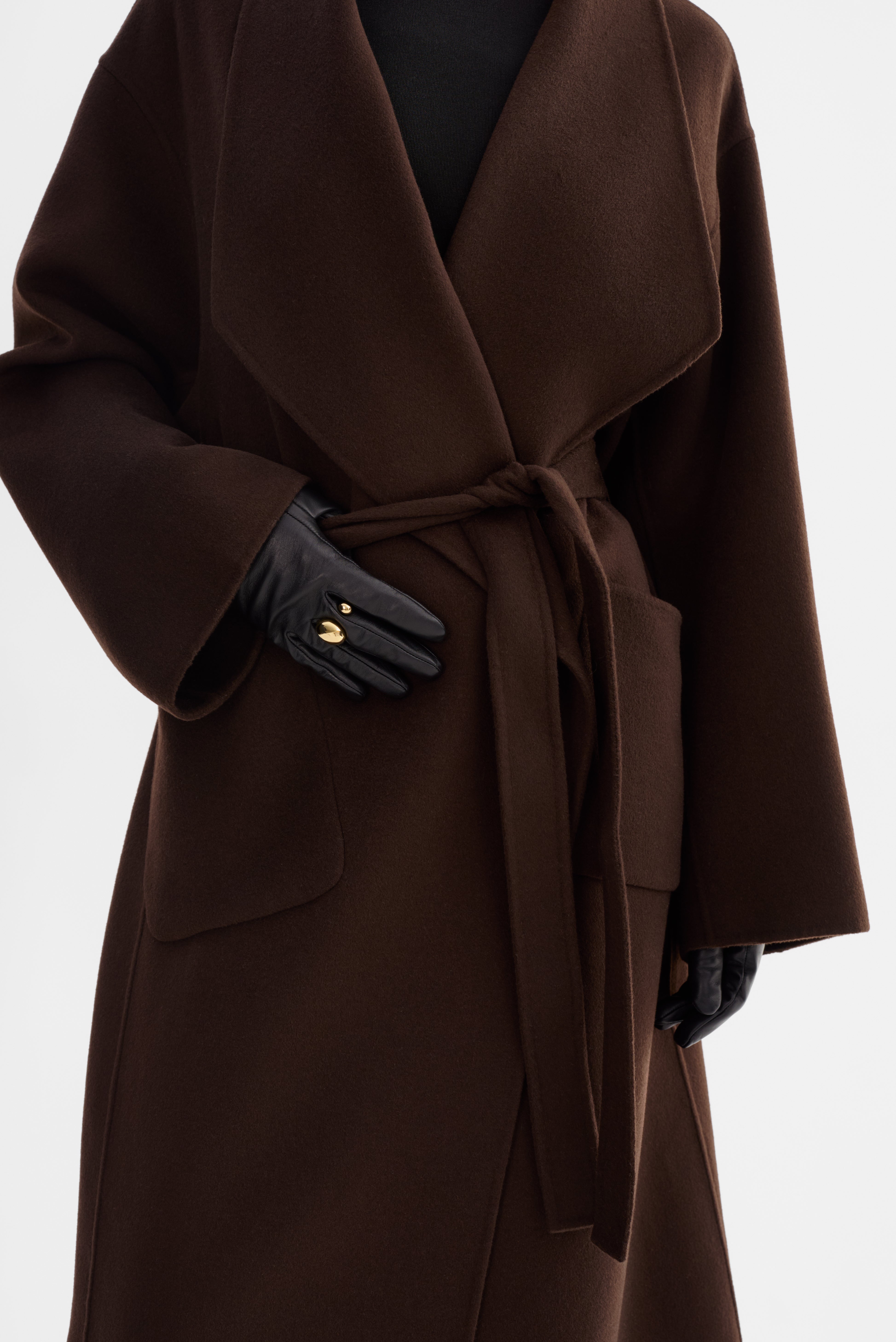 COREEN | Manteau long en laine ceinturé