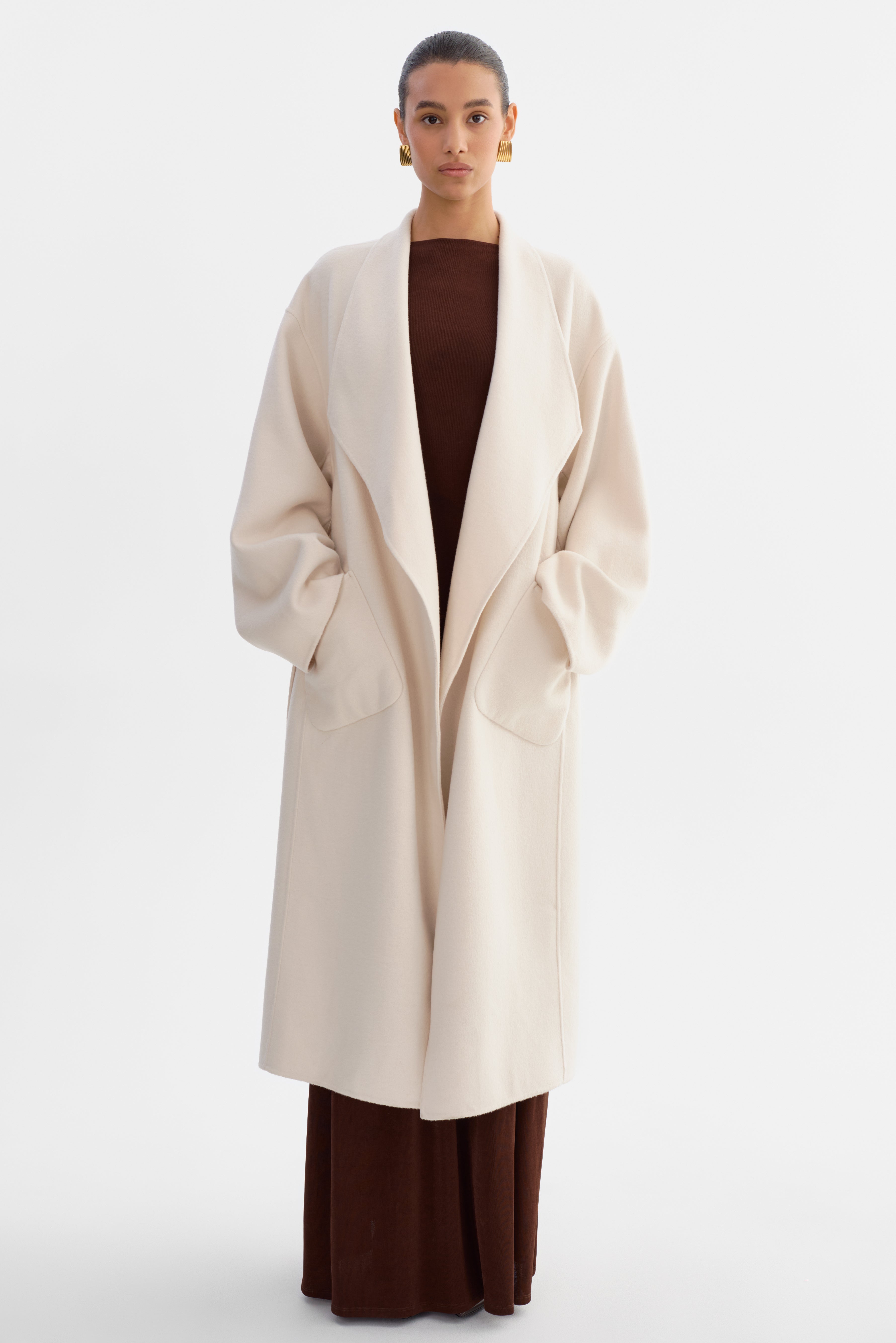 COREEN | Manteau long en laine ceinturé