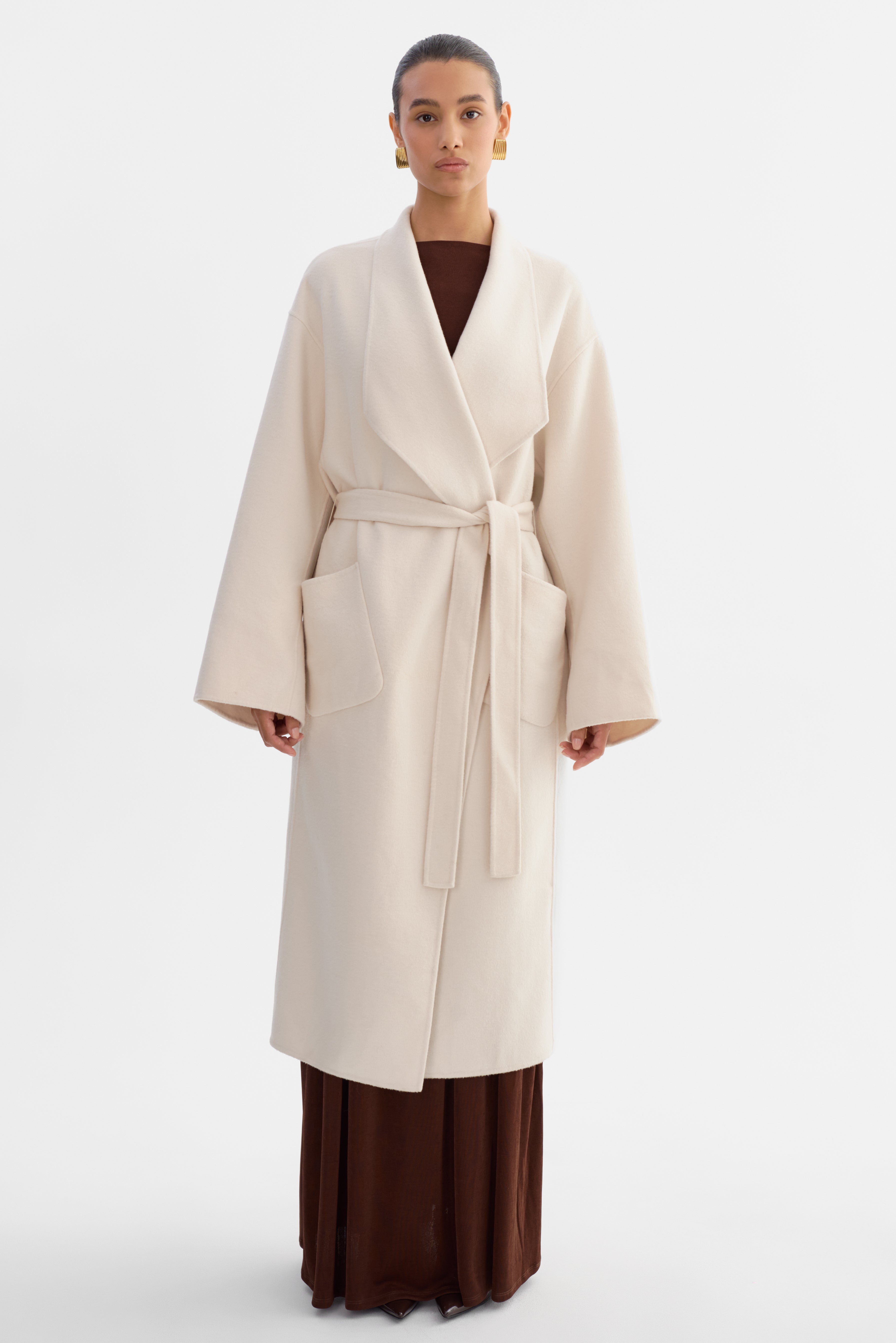 COREEN | Manteau long en laine ceinturé