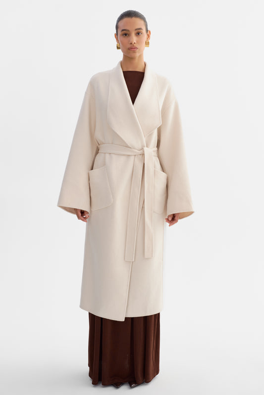 COREEN | Belted Wool Maxi Coat