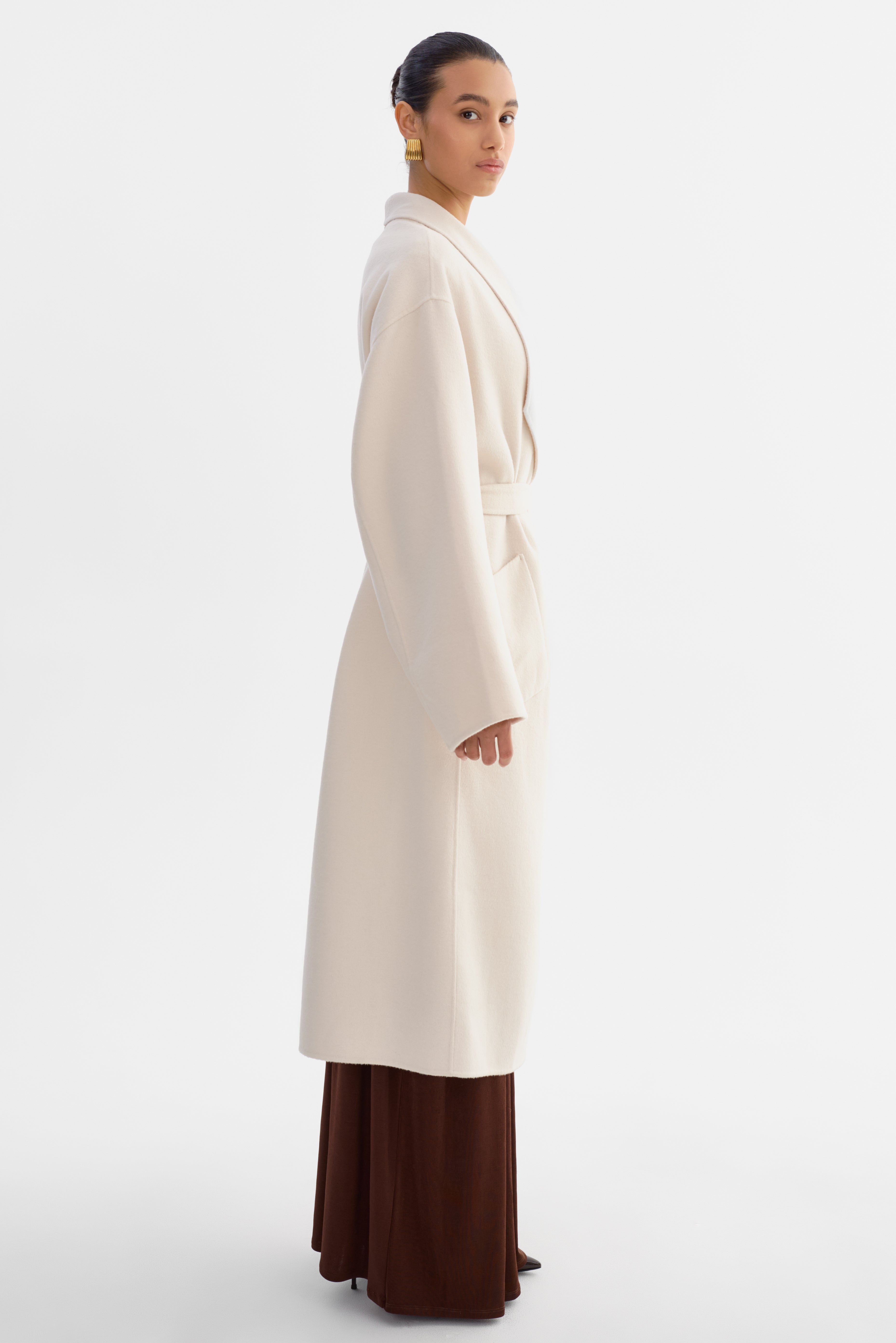 COREEN | Manteau long en laine ceinturé